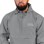 MY HOOD IS FOR MY HOOD - Embroidered Champion Packable Jacket (MULTIPLE COLORS)