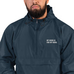 MY HOOD IS FOR MY HOOD - Embroidered Champion Packable Jacket (MULTIPLE COLORS)