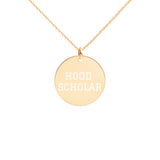 Hood Scholar - Engraved Silver Disc Necklace