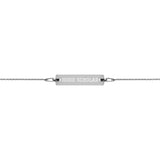 Hood Scholar - Engraved Silver Bar Chain Bracelet