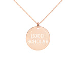 Hood Scholar - Engraved Silver Disc Necklace