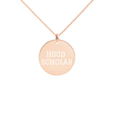 Hood Scholar - Engraved Silver Disc Necklace